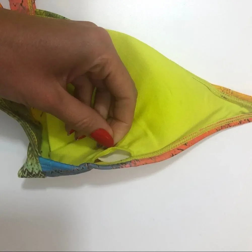 Raisins Orange Lime 2 piece bikini swimsuit Medium